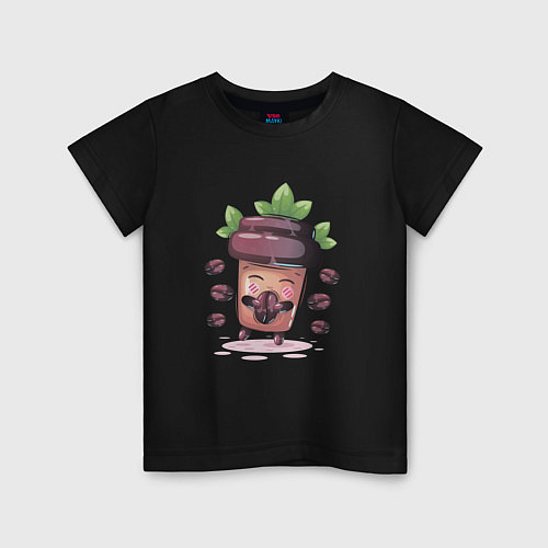 Детская футболка Милый кофе / Черный – фото 1
