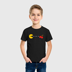 Футболка хлопковая детская Pac-man 8bit, цвет: черный — фото 2