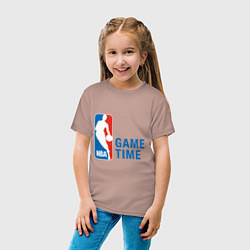 Футболка хлопковая детская NBA Game Time, цвет: пыльно-розовый — фото 2