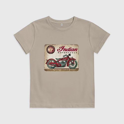Детская футболка Indian motorcycle 1901 / Миндальный – фото 1