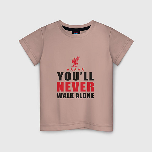 Детская футболка Liverpool - Never Walk Alone / Пыльно-розовый – фото 1