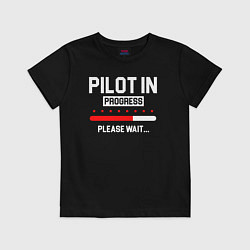 Футболка хлопковая детская Pilot In Progress, цвет: черный