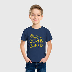 Футболка хлопковая детская Bored Bored Bored, цвет: тёмно-синий — фото 2