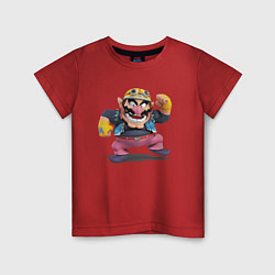 Футболка хлопковая детская Wario Super Mario, цвет: красный