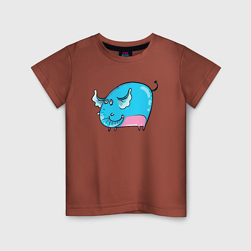 Детская футболка Большой голубой слон / Кирпичный – фото 1