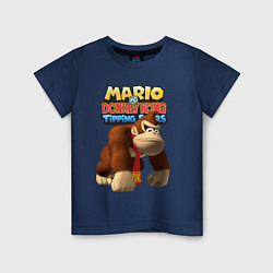 Футболка хлопковая детская Mario Donkey Kong Nintendo, цвет: тёмно-синий