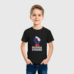 Футболка хлопковая детская Russia Strong, цвет: черный — фото 2