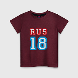 Футболка хлопковая детская RUS 18, цвет: меланж-бордовый