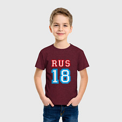 Футболка хлопковая детская RUS 18, цвет: меланж-бордовый — фото 2