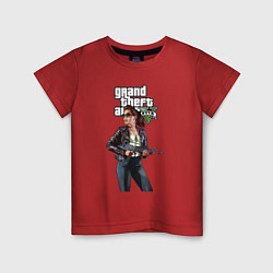 Футболка хлопковая детская GTA 5 Girl weapon, цвет: красный