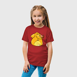 Футболка хлопковая детская Желтый слон, цвет: красный — фото 2