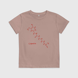 Футболка хлопковая детская Капсаицин острый элемент перца, цвет: пыльно-розовый