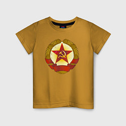 Футболка хлопковая детская Герб СССР без надписей, цвет: горчичный