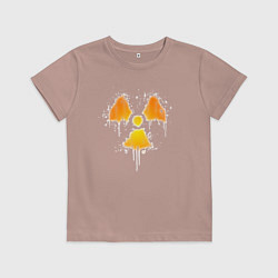 Футболка хлопковая детская Radioactive symbol, цвет: пыльно-розовый