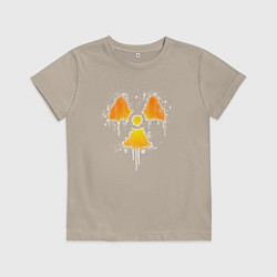 Футболка хлопковая детская Radioactive symbol, цвет: миндальный