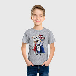 Футболка хлопковая детская Gin Tama Sadaharu, цвет: меланж — фото 2