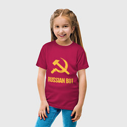 Футболка хлопковая детская Atomic Heart: Russian Bot, цвет: маджента — фото 2