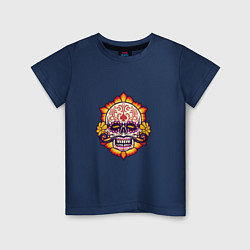 Футболка хлопковая детская Poker Skull, цвет: тёмно-синий