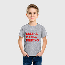 Футболка хлопковая детская Salah - Mane - Firmino, цвет: меланж — фото 2