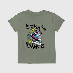 Футболка хлопковая детская Погружение в Брейк Данс, цвет: авокадо
