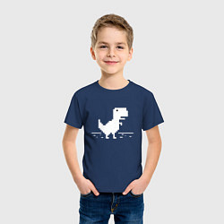 Футболка хлопковая детская Chrome t-rex, цвет: тёмно-синий — фото 2