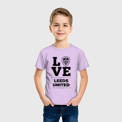 Футболка хлопковая детская Leeds United Love Классика, цвет: лаванда — фото 2