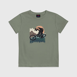 Футболка хлопковая детская Mtb mountains colors, цвет: авокадо