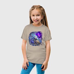 Футболка хлопковая детская Римуру в бою, цвет: миндальный — фото 2