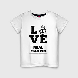 Футболка хлопковая детская Real Madrid Love Классика, цвет: белый