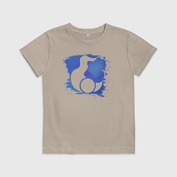 Футболка хлопковая детская Знак Тзинча пятно, цвет: миндальный