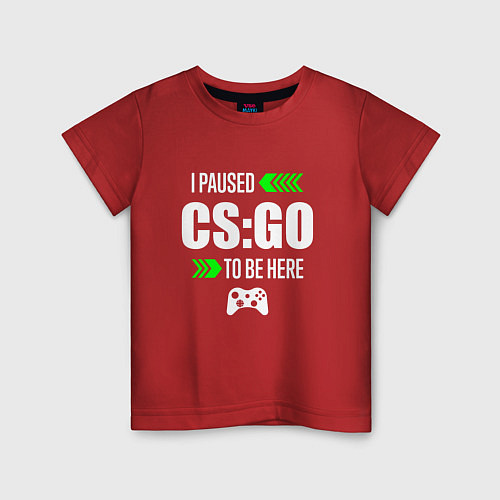 Детская футболка CS:GO I Paused / Красный – фото 1