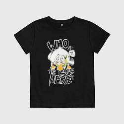 Футболка хлопковая детская Утка босс, цвет: черный