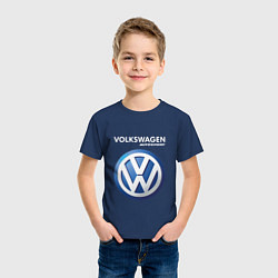 Футболка хлопковая детская VOLKSWAGEN Autosport, цвет: тёмно-синий — фото 2