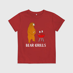 Футболка хлопковая детская Bear Grills Беар Гриллс, цвет: красный