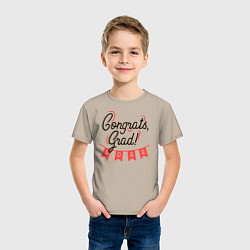 Футболка хлопковая детская Выпускной 2022!, цвет: миндальный — фото 2