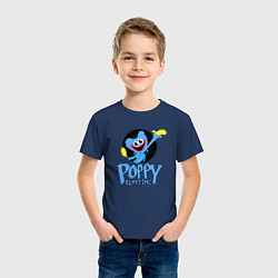 Футболка хлопковая детская POPPY PLAYTIME HAGGY WAGGY ХАГГИ ВАГГИ СЧАСТЛИВЫЙ, цвет: тёмно-синий — фото 2