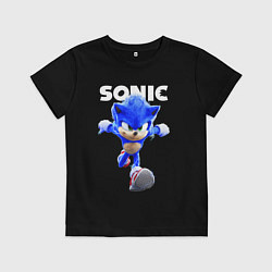 Футболка хлопковая детская Sonic the Hedgehog 2022, цвет: черный