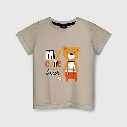 Детская футболка МОЙ МИЛЫЙ МИШКА MY CUTE BEAR / Миндальный – фото 1