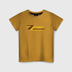 Футболка хлопковая детская ZZ top logo, цвет: горчичный