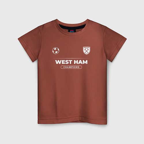 Детская футболка West Ham Форма Чемпионов / Кирпичный – фото 1