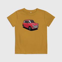Футболка хлопковая детская Маленькая красная машина, цвет: горчичный