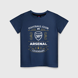 Футболка хлопковая детская Arsenal: Football Club Number 1, цвет: тёмно-синий