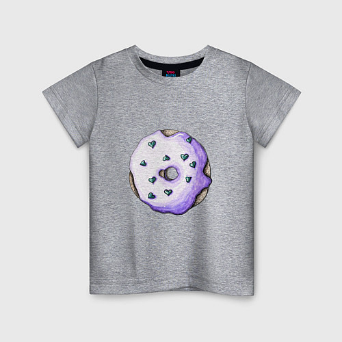 Детская футболка Сиреневый пончик / Меланж – фото 1