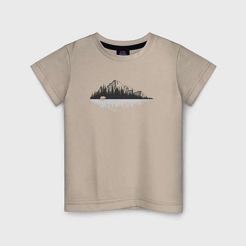 Детская футболка Один в горах / Миндальный – фото 1