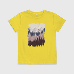 Футболка хлопковая детская Дикая природа, цвет: желтый