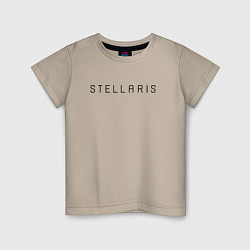 Футболка хлопковая детская Stellaris Черное лого, цвет: миндальный