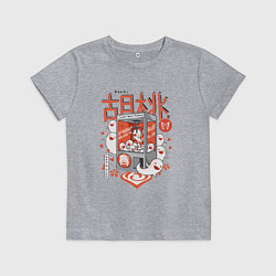 Футболка хлопковая детская Hu Tao Keqing, цвет: меланж