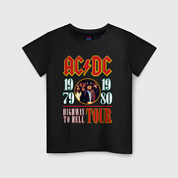 Футболка хлопковая детская ACDC HIGHWAY TO HELL TOUR, цвет: черный