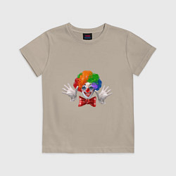 Футболка хлопковая детская POSITIVE CLOWN, цвет: миндальный