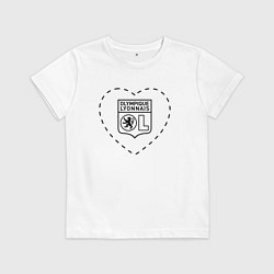 Футболка хлопковая детская Лого Lyon в сердечке, цвет: белый